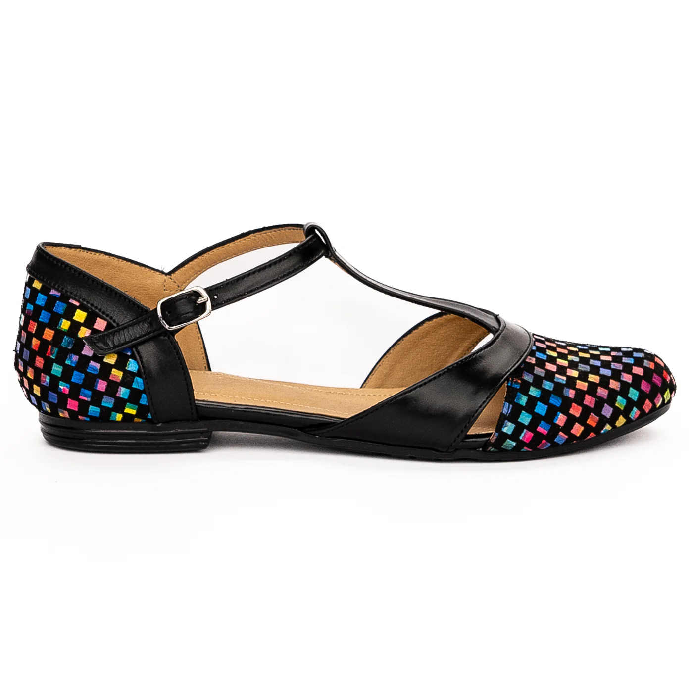 Sandale dama din piele naturala multicolor 13293