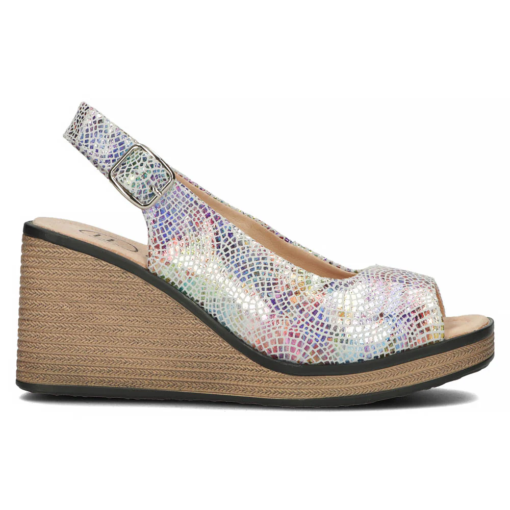 Sandale dama din piele naturala multicolor 13321