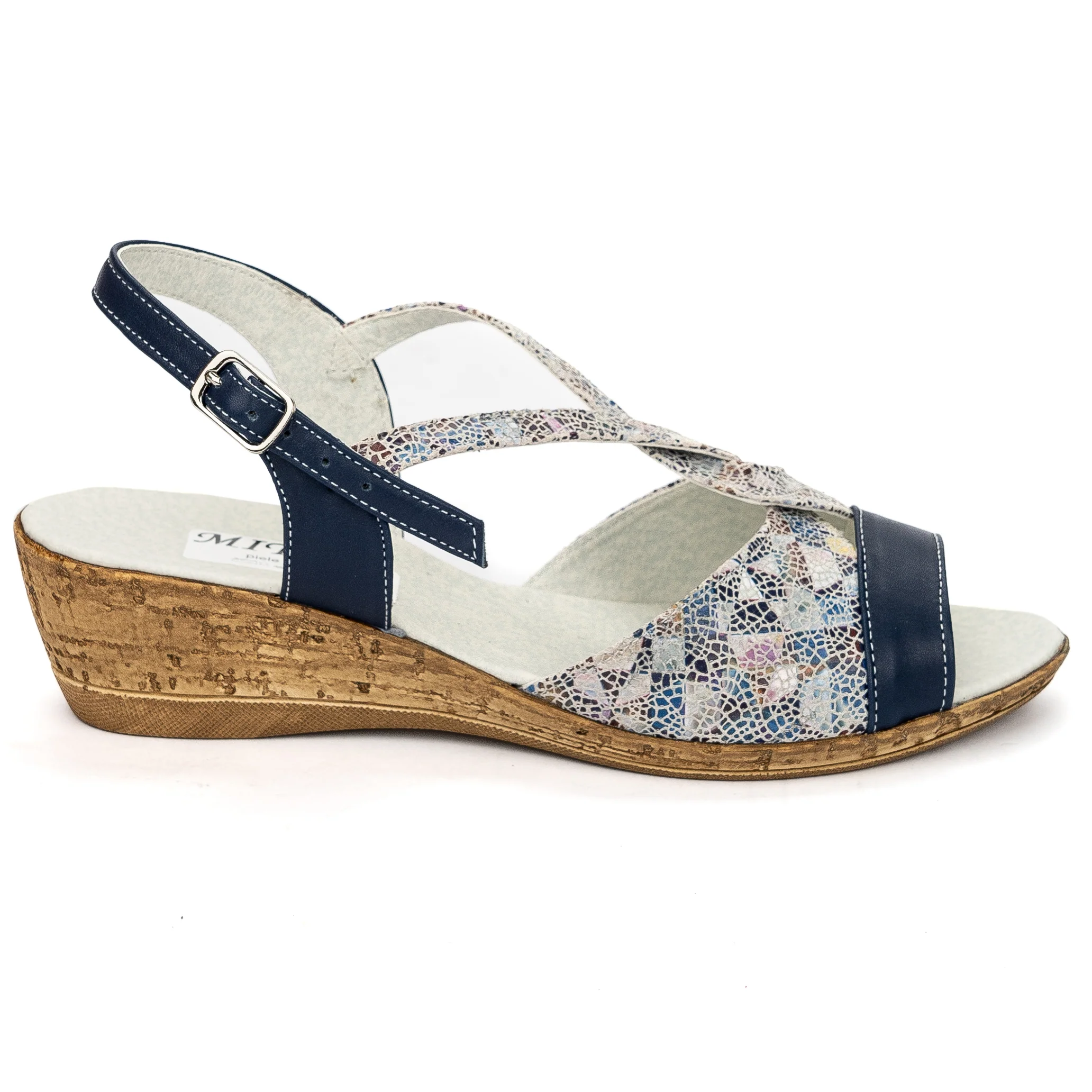 Sandale dama din piele naturala multicolor 13697