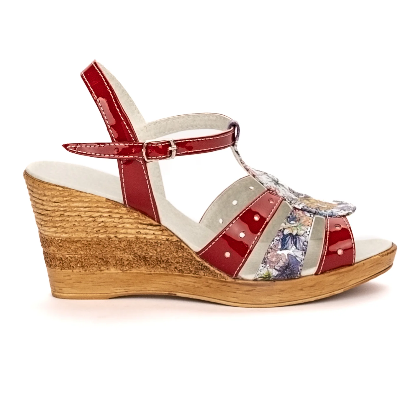 Sandale dama din piele naturala multicolor cu platforma 13356