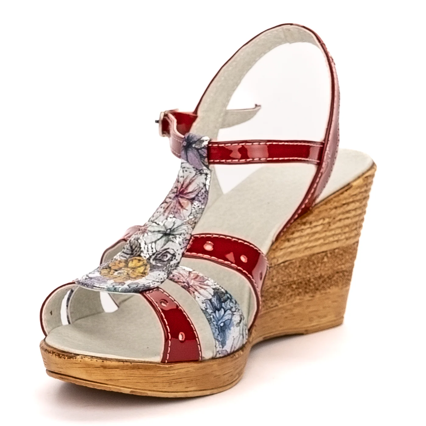 Sandale dama din piele naturala multicolor cu platforma 13356 - Image 3
