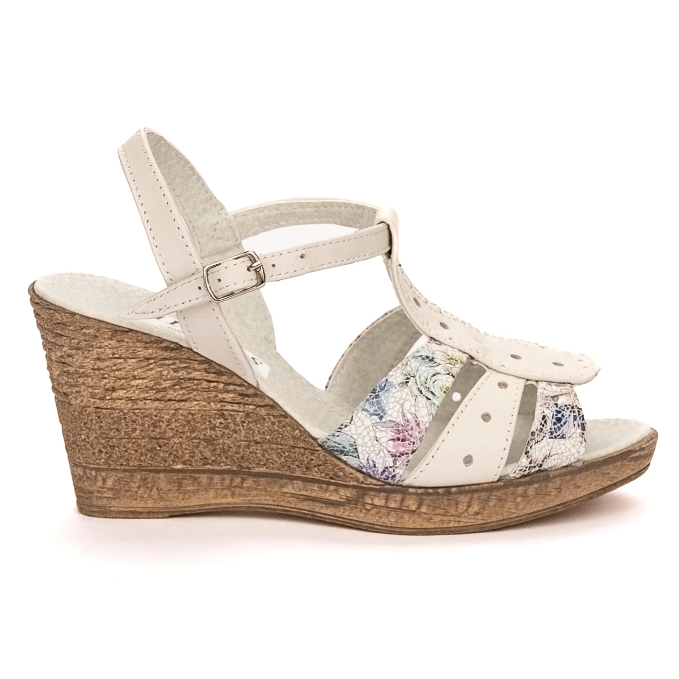 Sandale dama din piele naturala multicolor cu platforma 13361