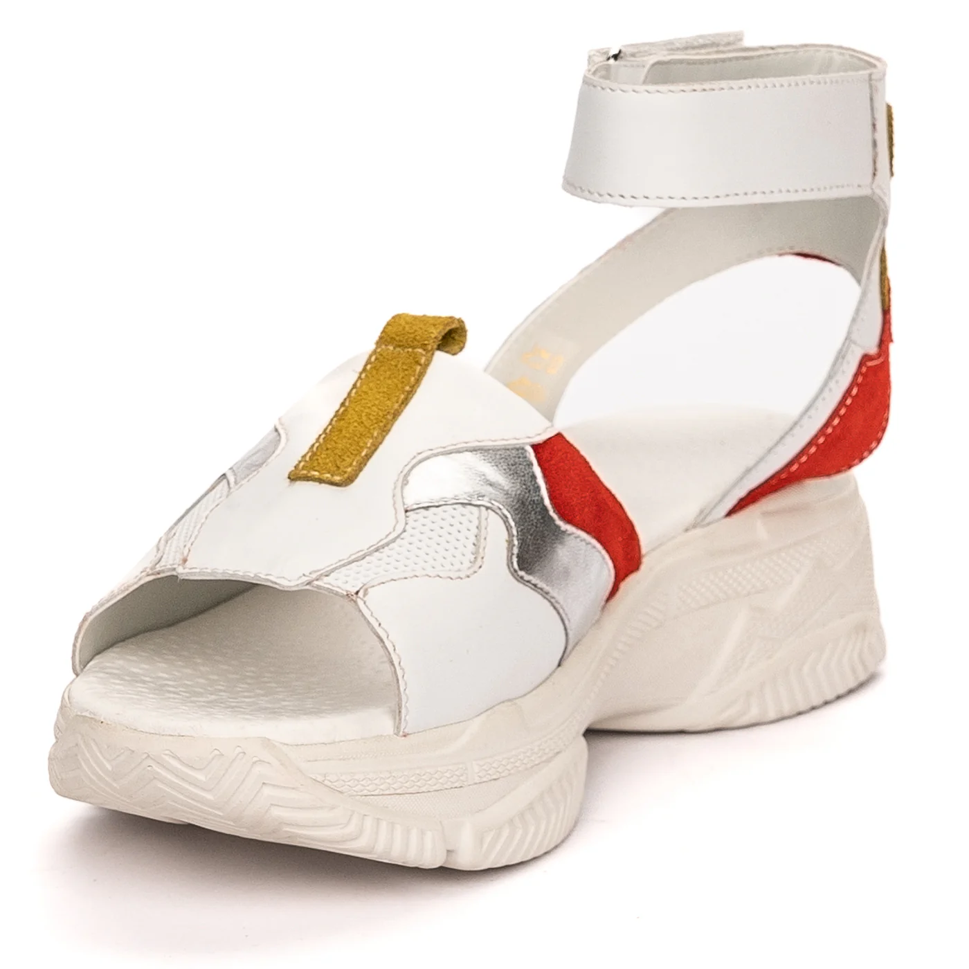 Sandale dama din piele naturala multicolor cu platforma 13475 - Image 8