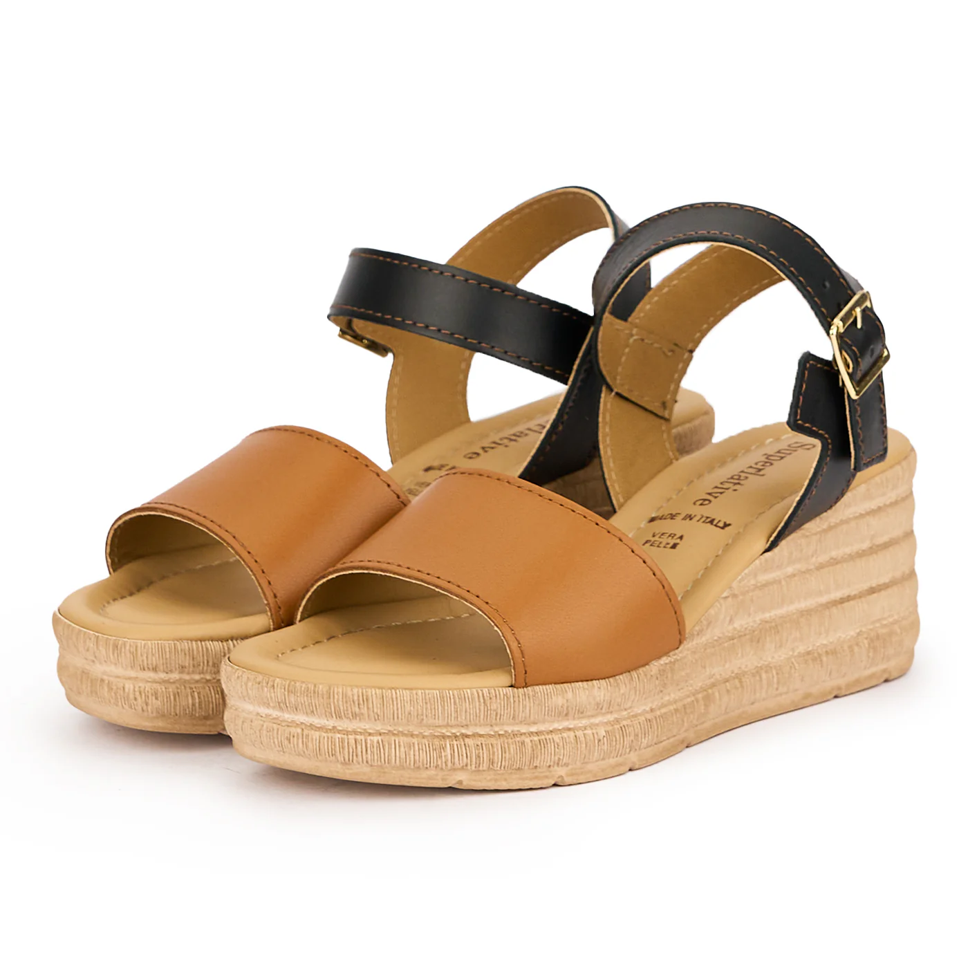 Sandale dama din piele naturala multicolor cu platforma 7 cm 16125 - Image 3