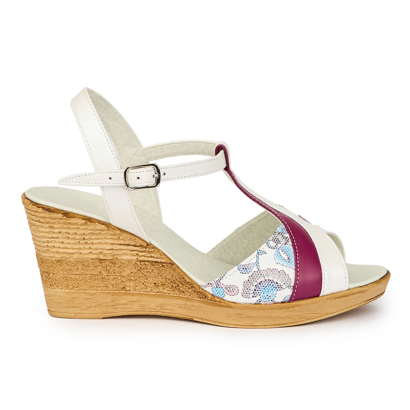 Sandale dama din piele naturala multicolor cu platforma 8 cm 15291