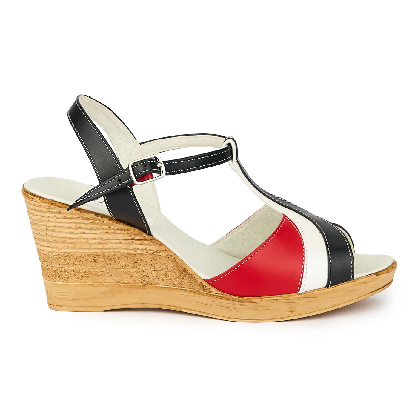 Sandale dama din piele naturala multicolor cu platforma 8 cm 15292