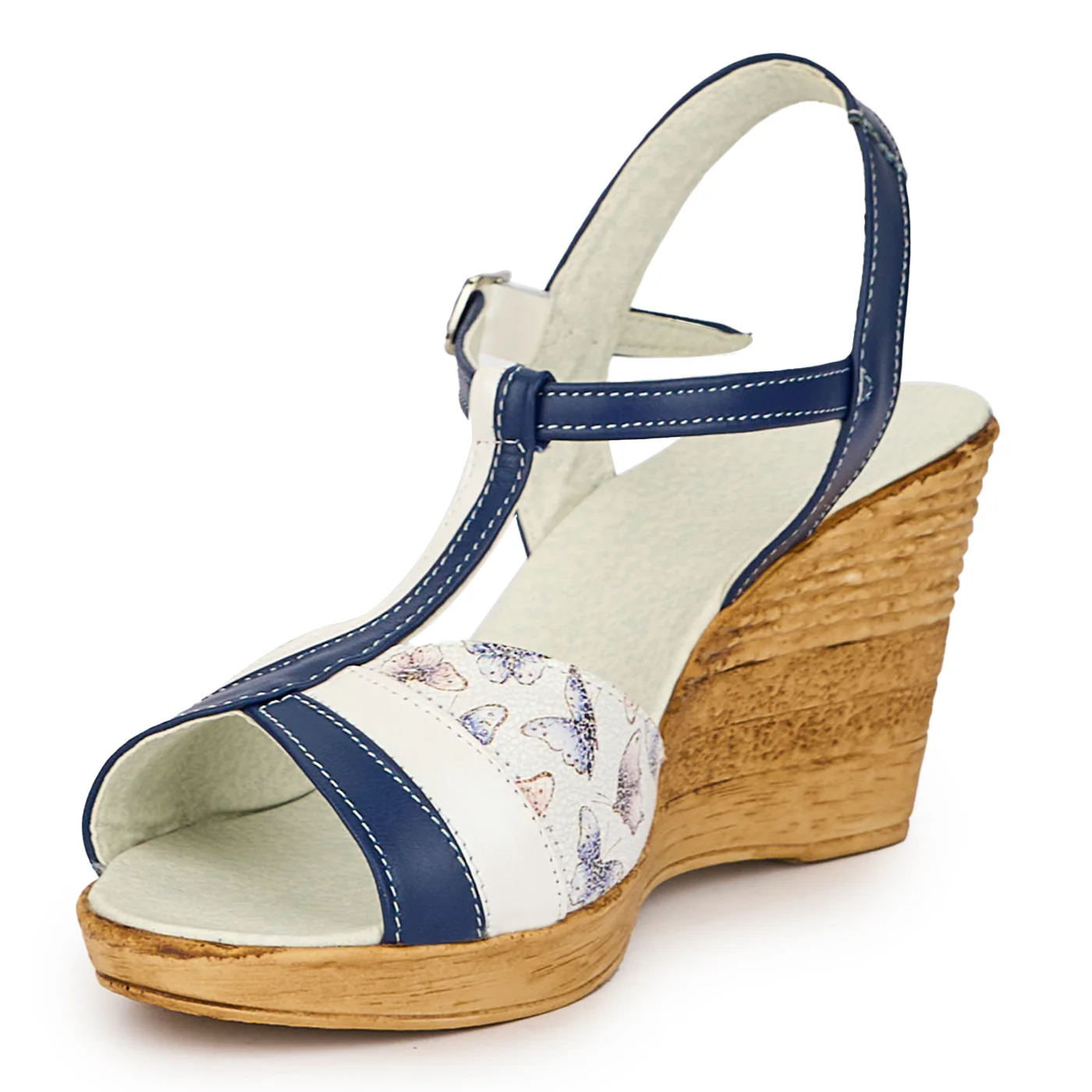 Sandale dama din piele naturala multicolor cu platforma 8 cm 15297 - Image 3