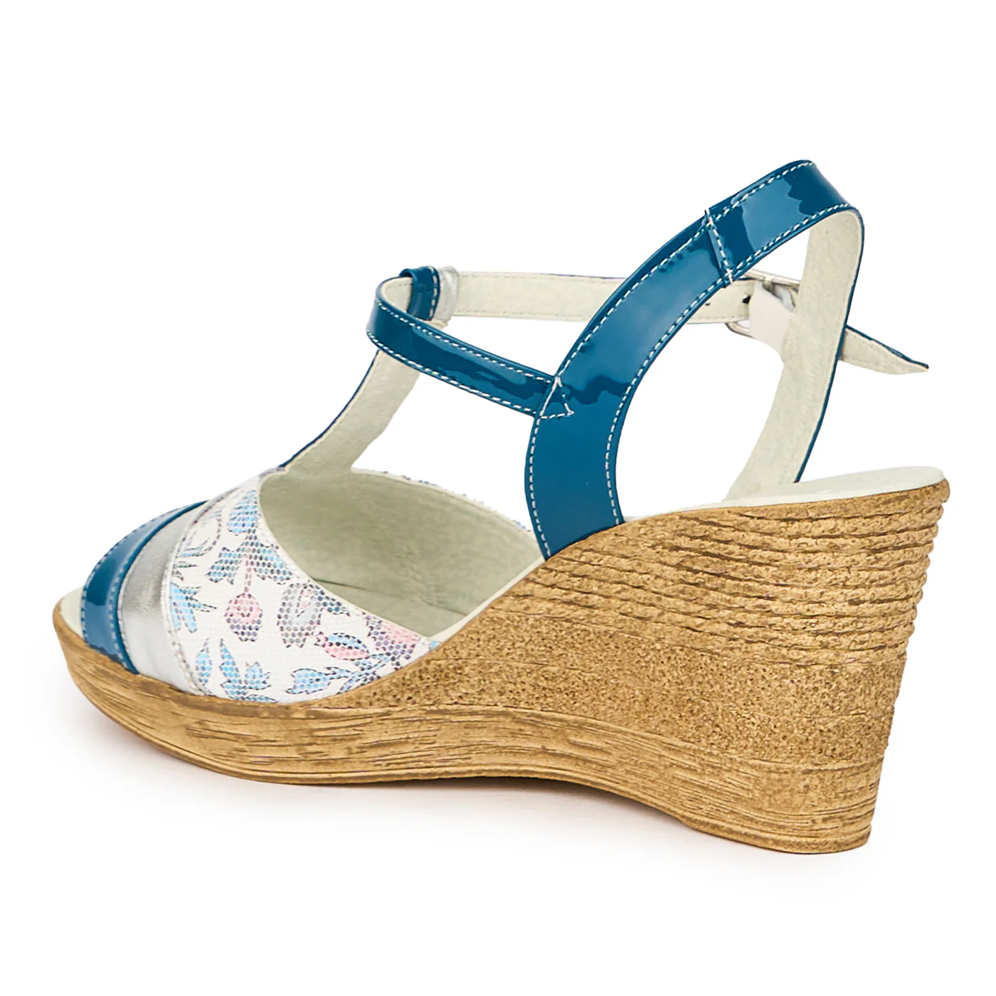 Sandale dama din piele naturala multicolor cu platforma 8 cm 15303 - Image 2