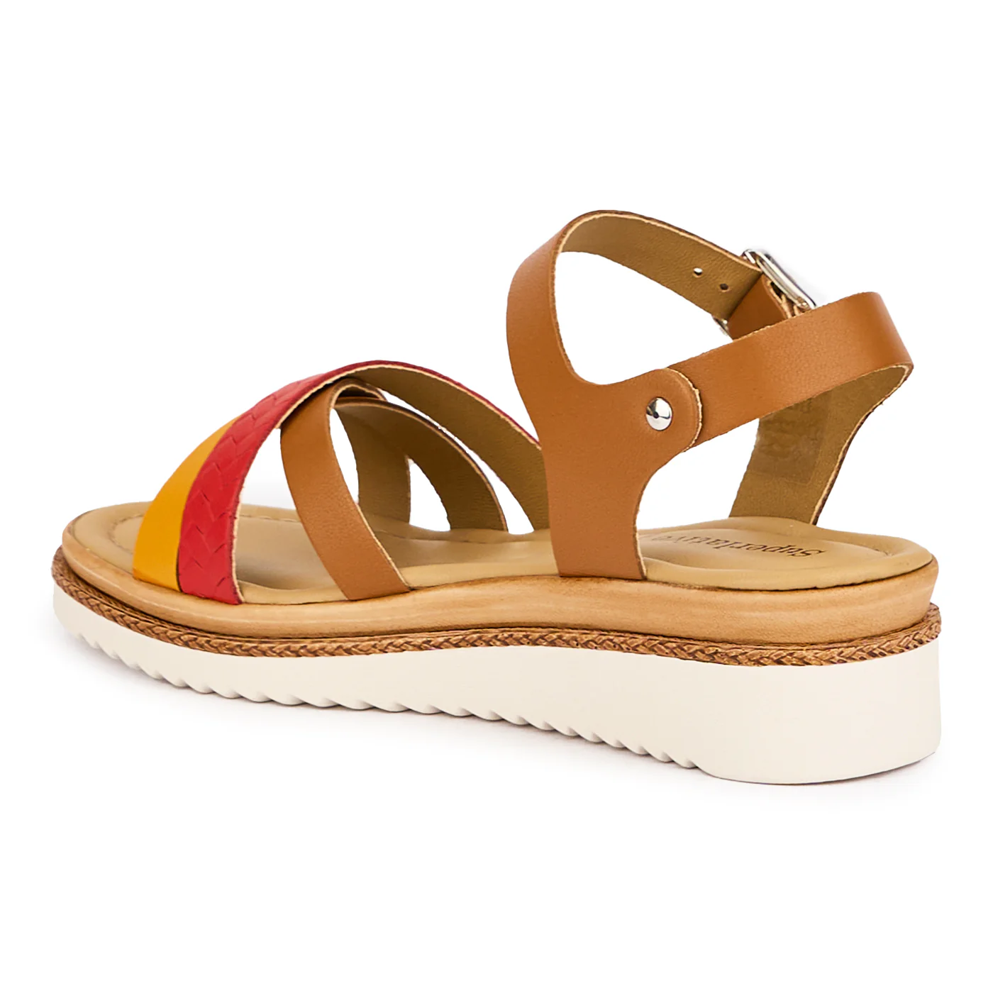 Sandale dama din piele naturala multicolor cu platforma 16143 - Image 2