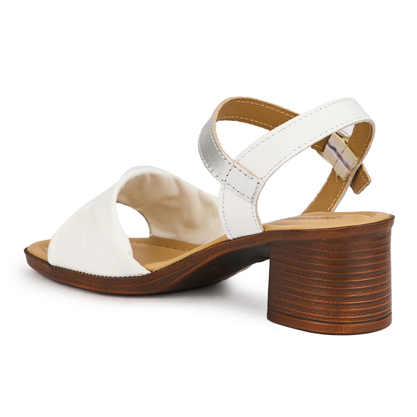 Sandale dama din piele naturala multicolor cu toc gros 5.5 cm 16141 - Image 2