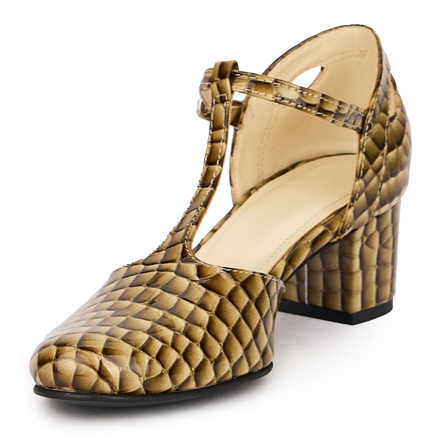 Sandale dama din piele naturala multicolor cu toc gros 5 cm 16069 - Image 3