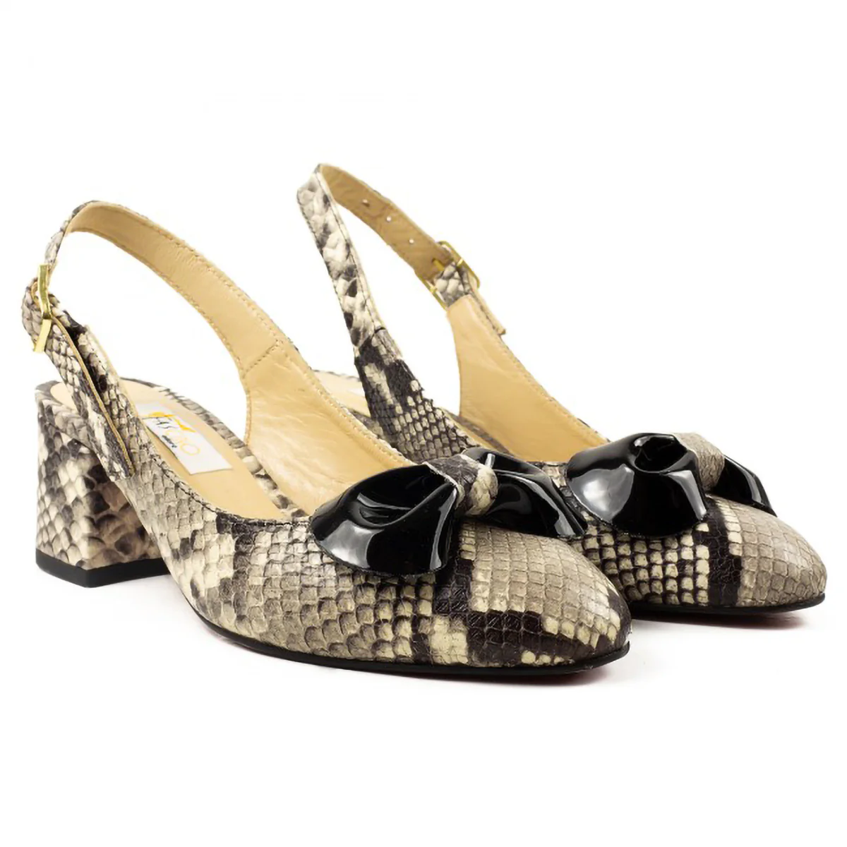 Sandale dama din piele naturala multicolor cu toc gros 6 cm 15813 - Image 3