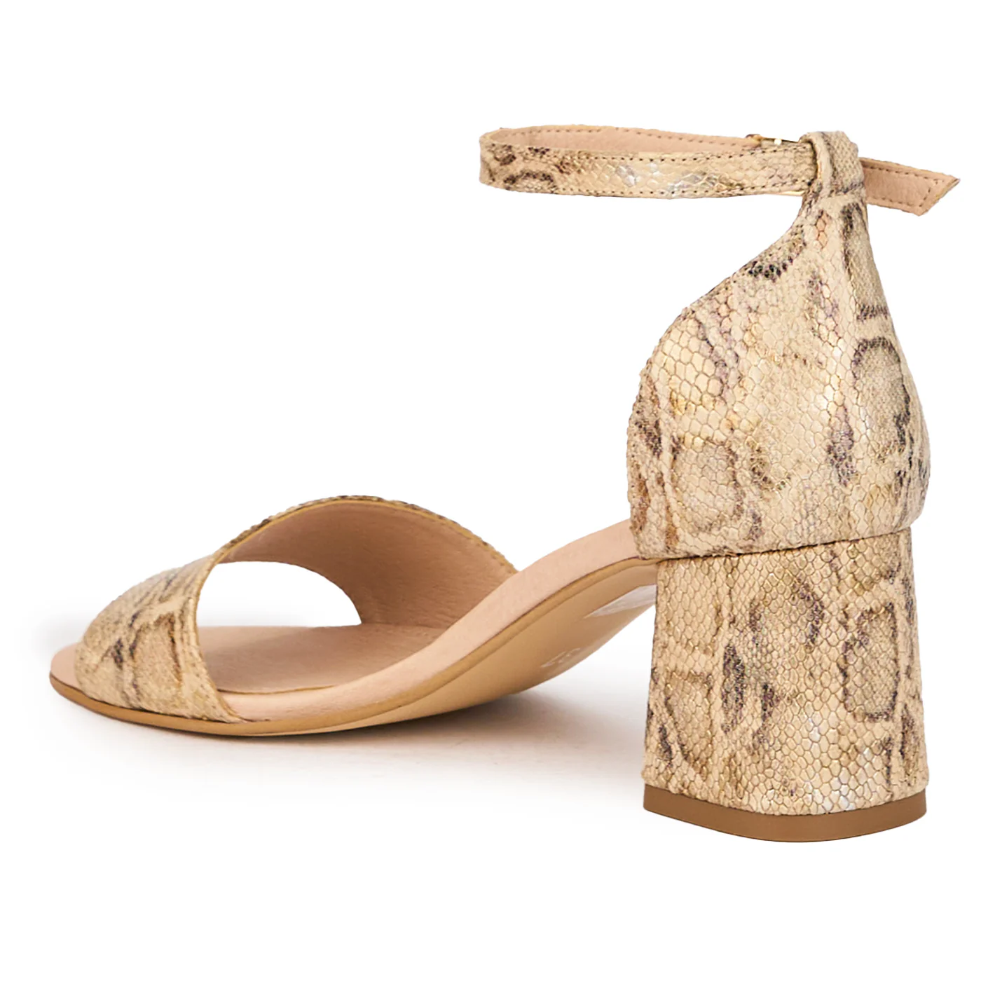 Sandale dama din piele naturala multicolor cu toc gros 6 cm 15956 - Image 2