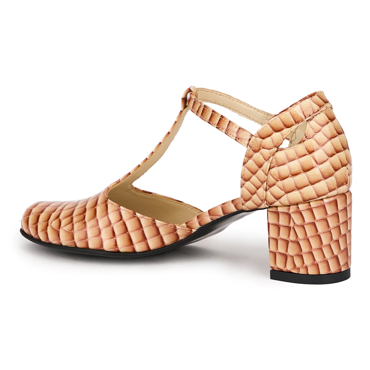 Sandale dama din piele naturala multicolor cu toc gros 6 cm 16068 - Image 2