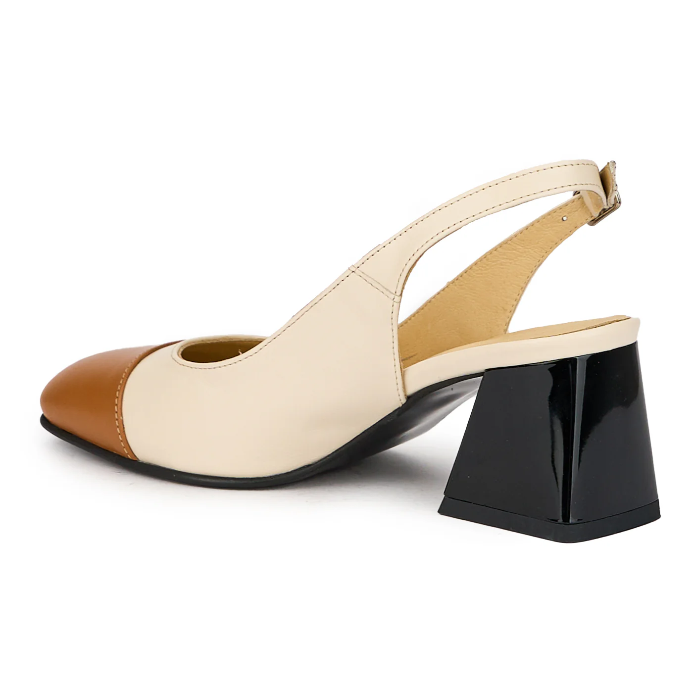 Sandale dama din piele naturala multicolor cu toc gros 6 cm 16258 - Image 2