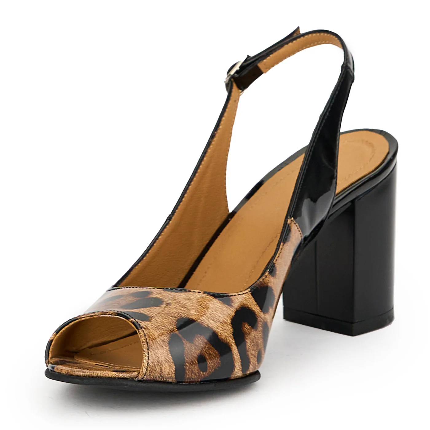 Sandale dama din piele naturala multicolor cu toc gros 7.5 cm 15091 - Image 3