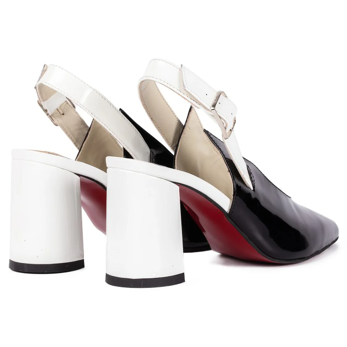 Sandale dama din piele naturala multicolor cu toc gros 8.5 cm 15801 - Image 2