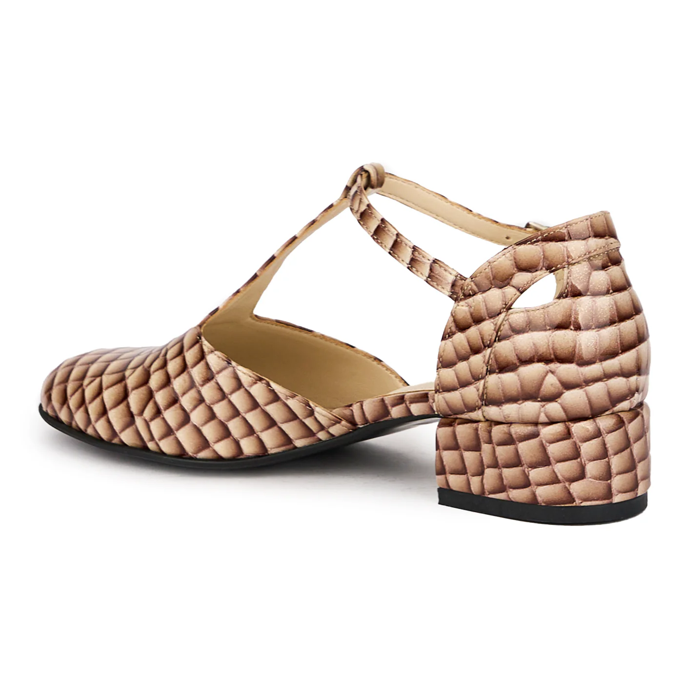 Sandale dama din piele naturala multicolor cu toc mic 3.5 cm 16067 - Image 2