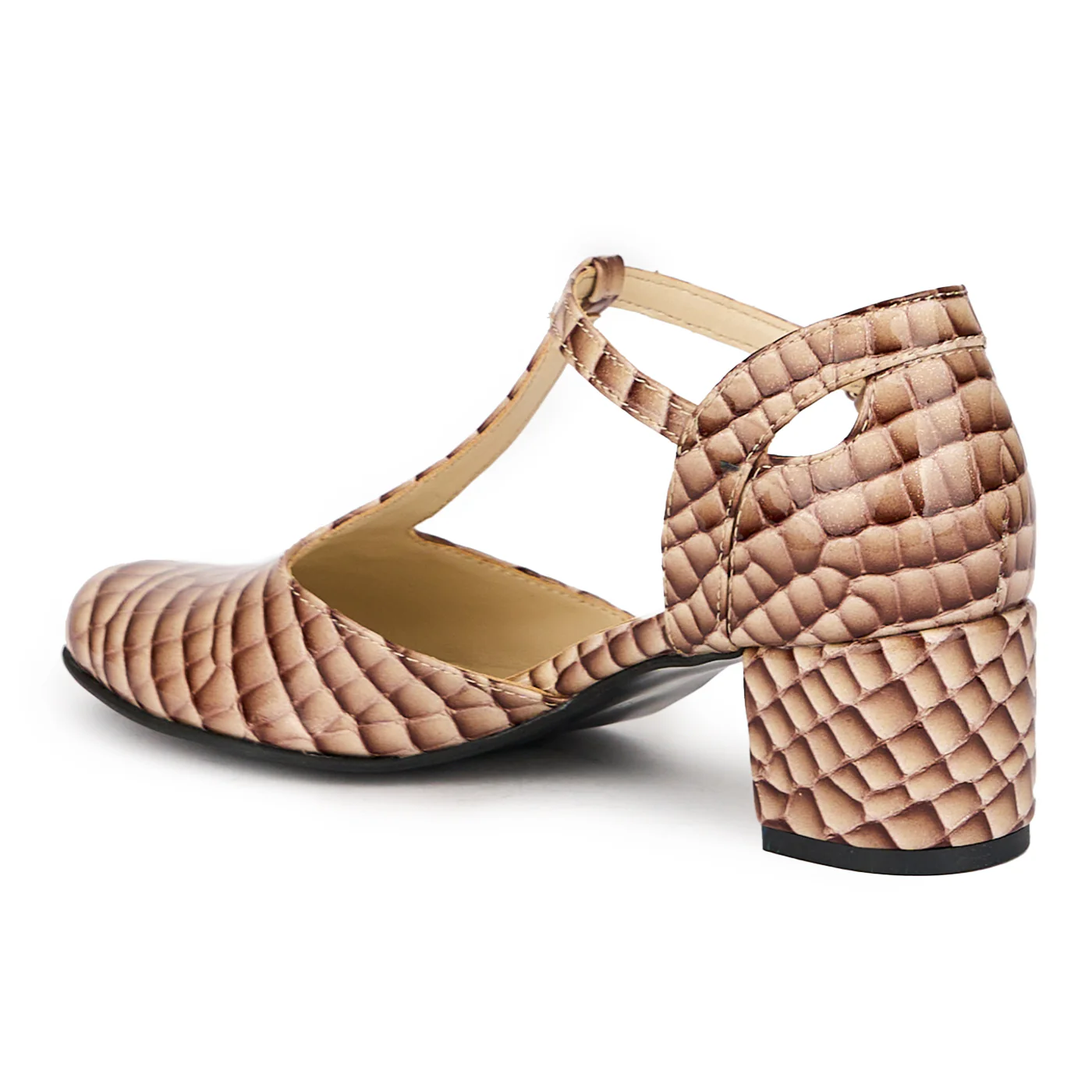 Sandale dama din piele naturala multicolor cu toc gros 5 cm 16231 - Image 2