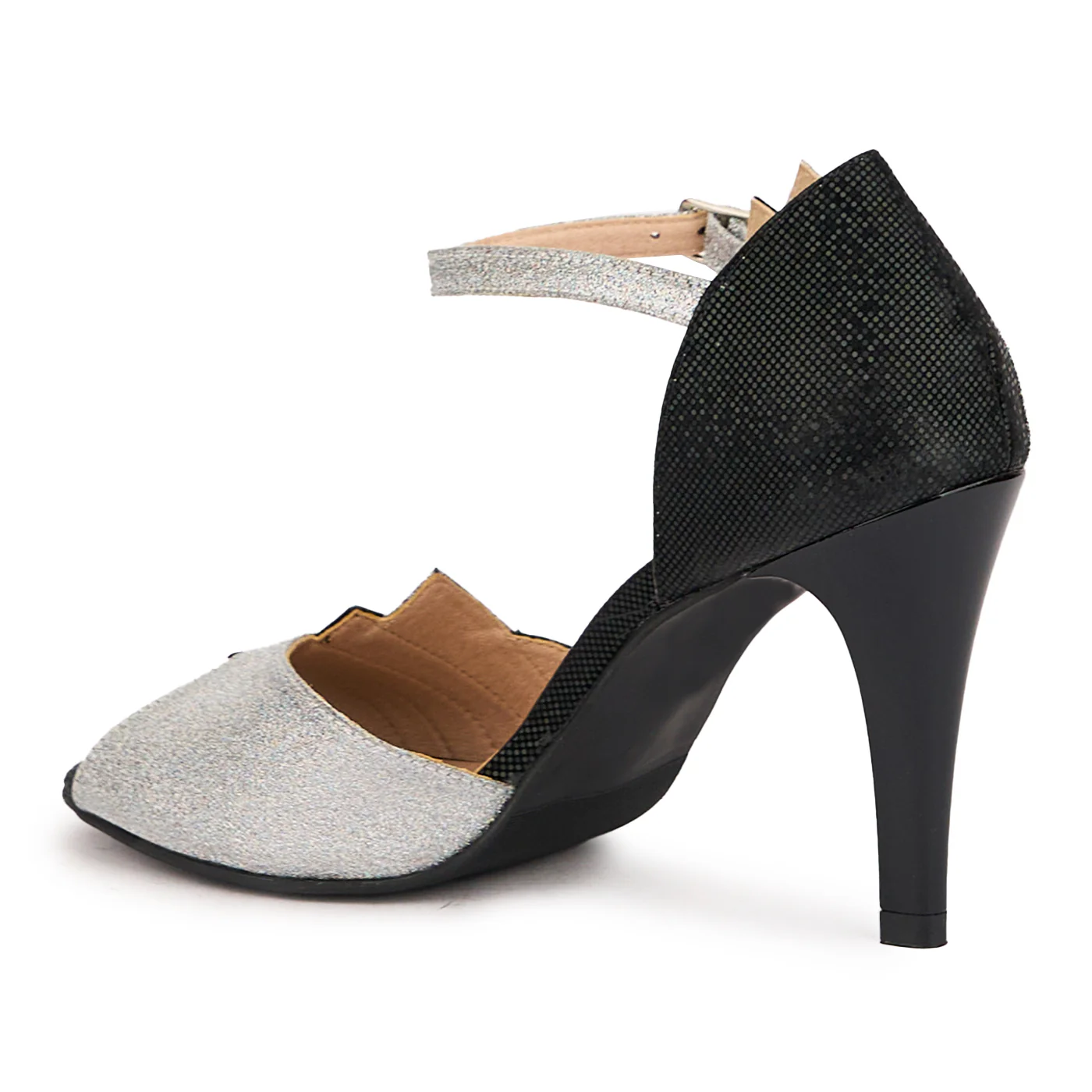 Sandale dama din piele naturala multicolor cu toc subtire 9 cm 16458 - Image 2