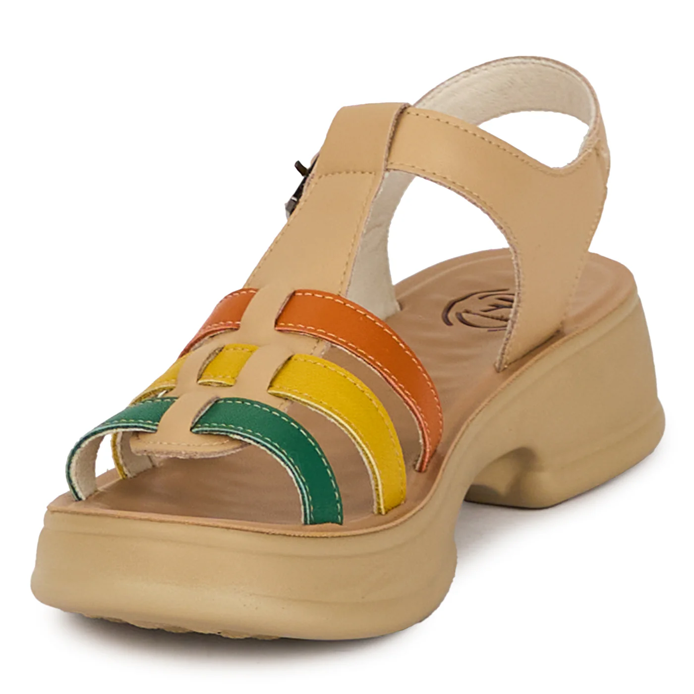 Sandale dama din piele naturala multicolora 18209 - Image 3