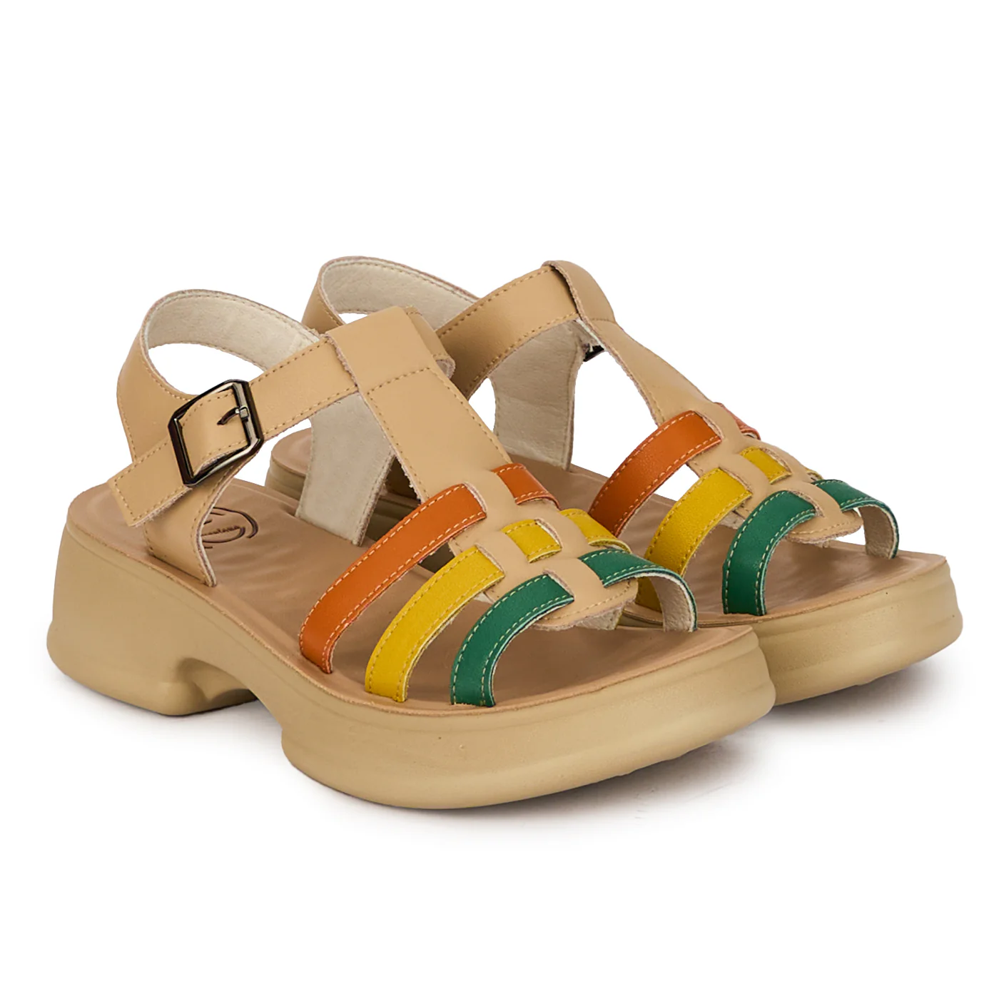 Sandale dama din piele naturala multicolora 18209 - Image 4