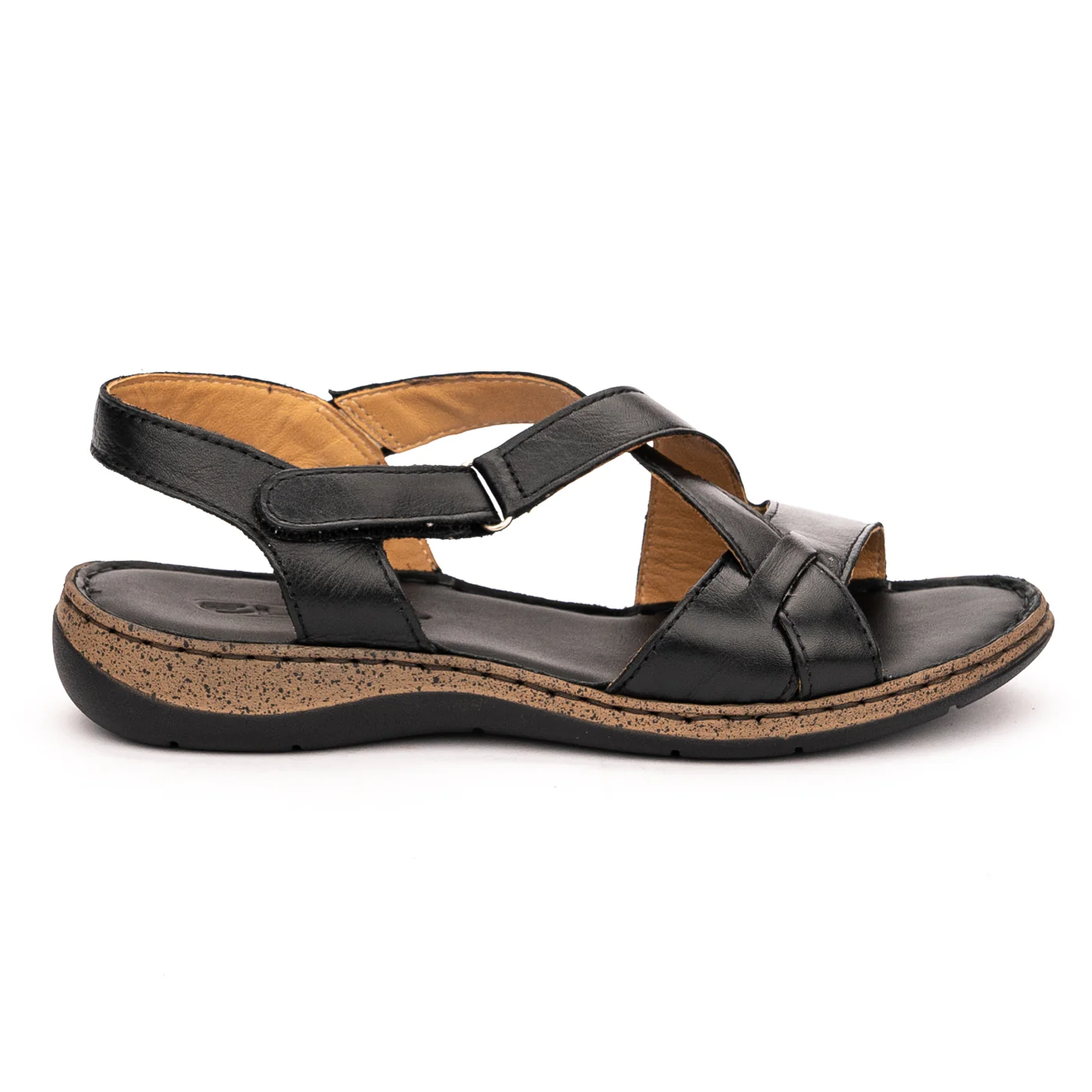 Sandale dama din piele naturala neagra 13164