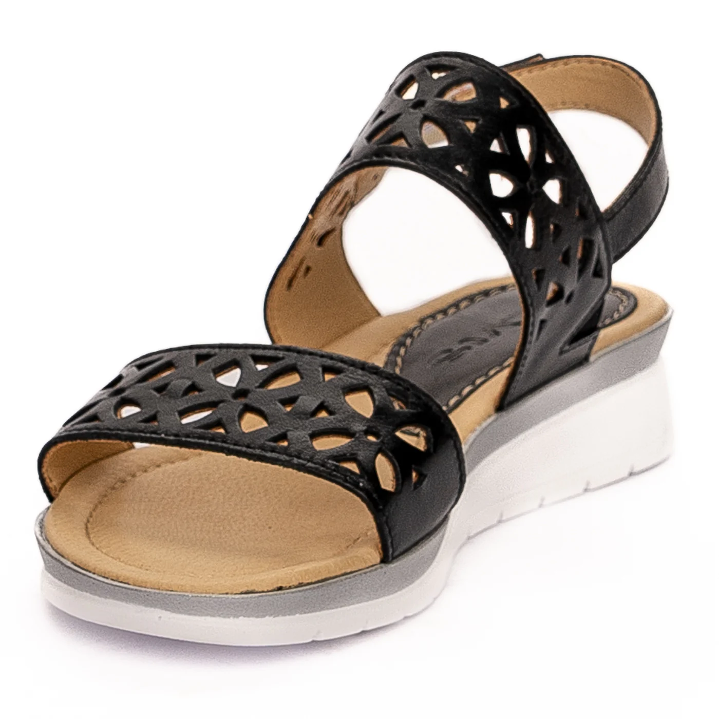 Sandale dama din piele naturala neagra 13203 - Image 3