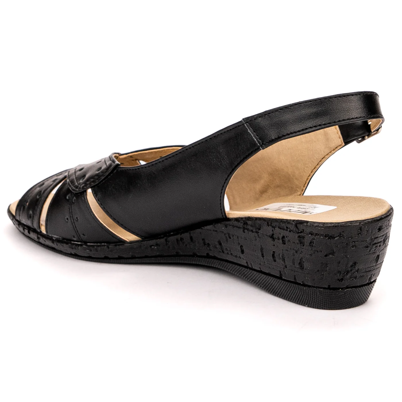 Sandale dama din piele naturala neagra 13538 - Image 2