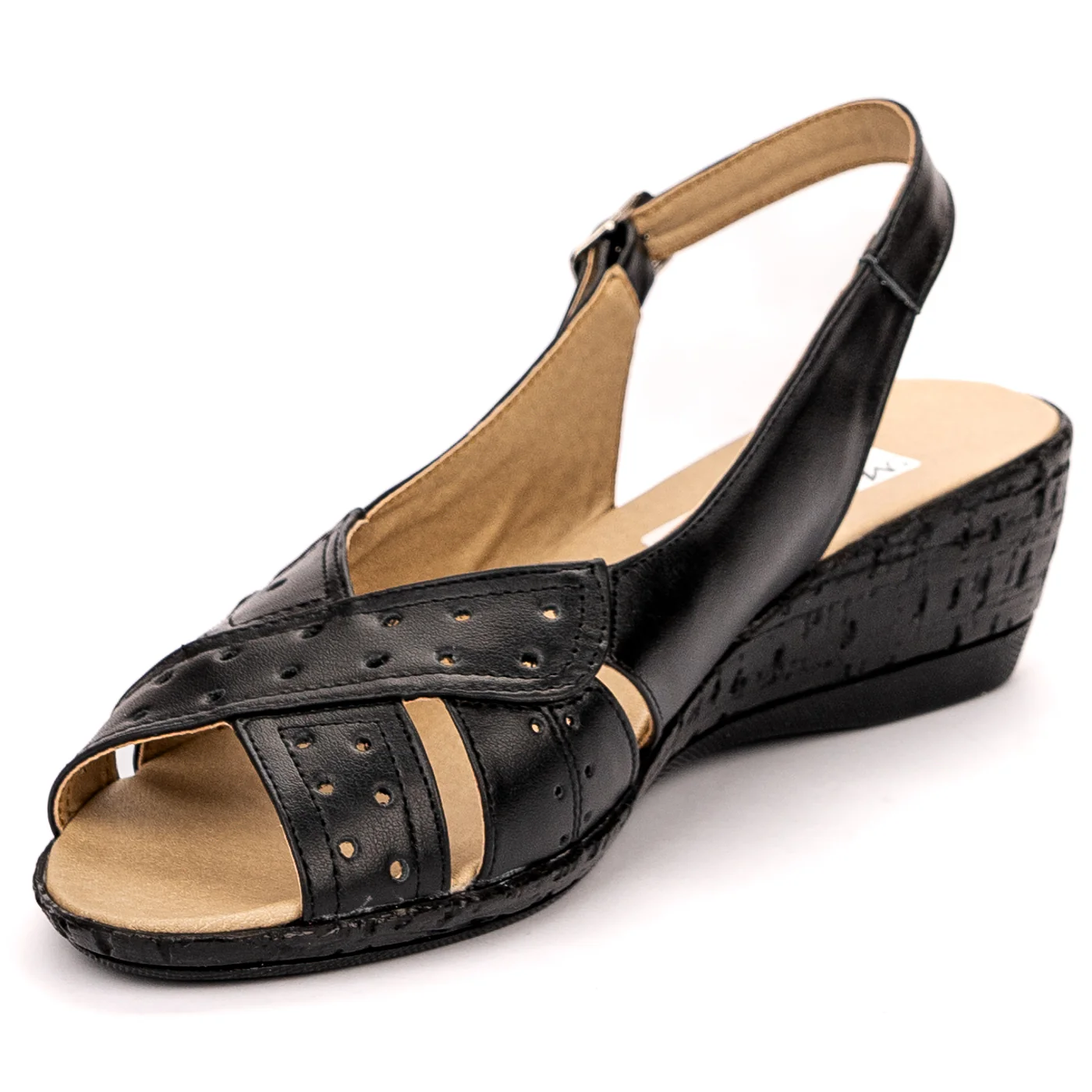 Sandale dama din piele naturala neagra 13538 - Image 3