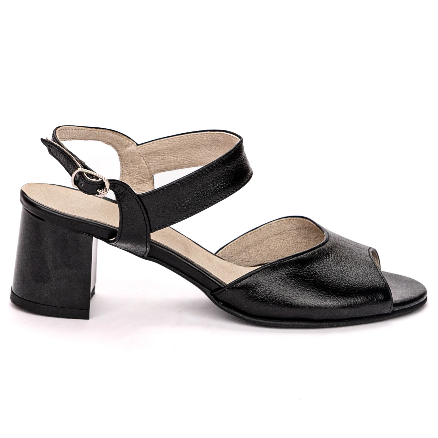 Sandale dama din piele naturala neagra 13643