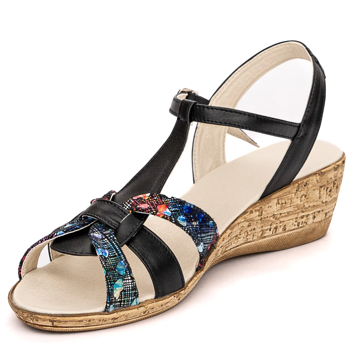 Sandale dama din piele naturala neagra 13685 - Image 2