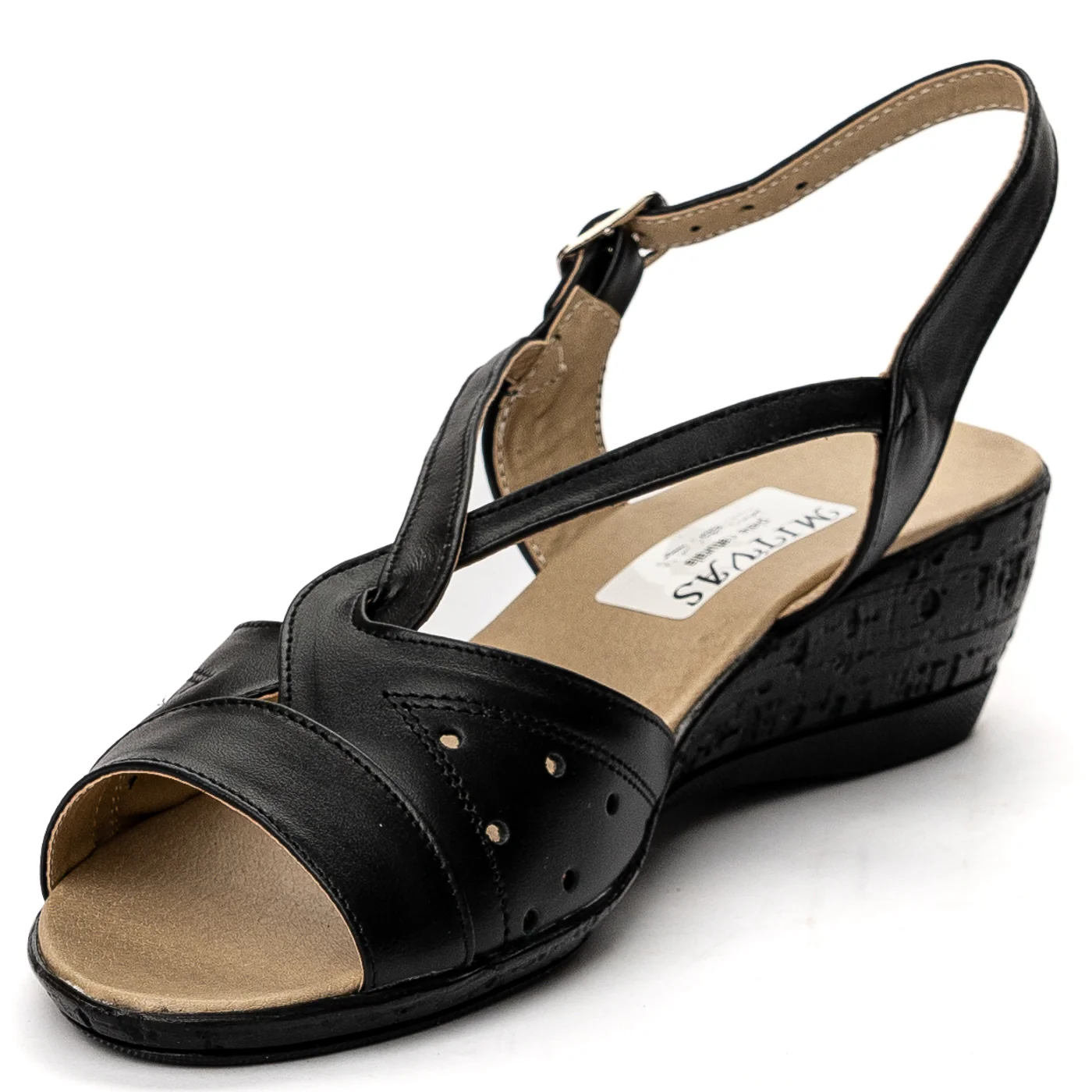 Sandale dama din piele naturala neagra 13686 - Image 3