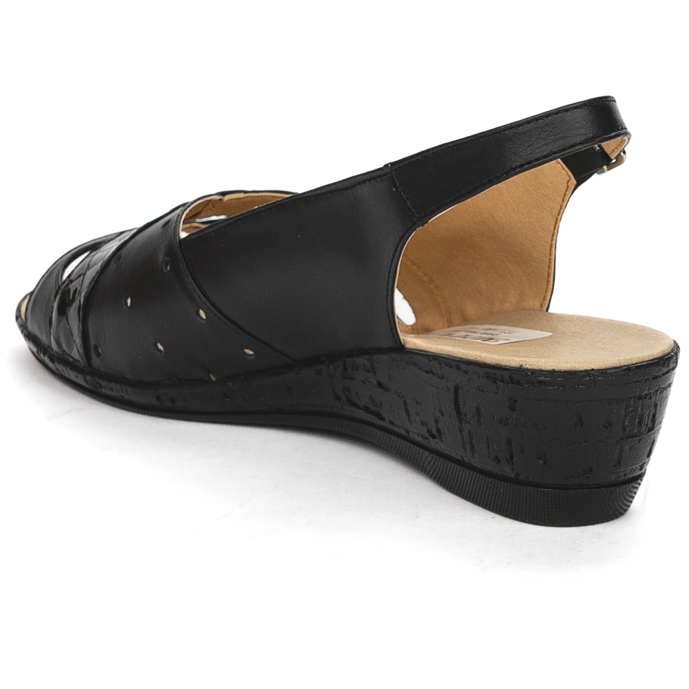 Sandale dama din piele naturala neagra 13823 - Image 2