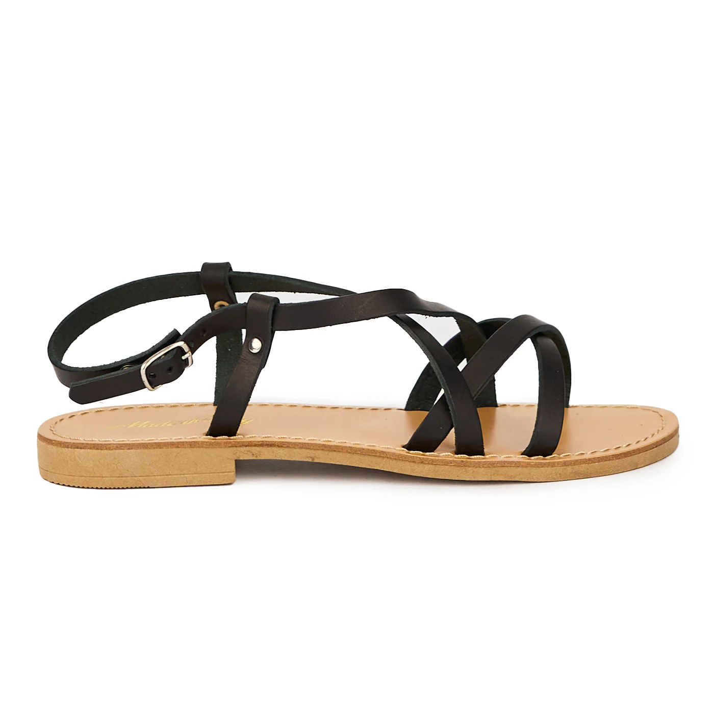 Sandale dama din piele naturala neagra 15400