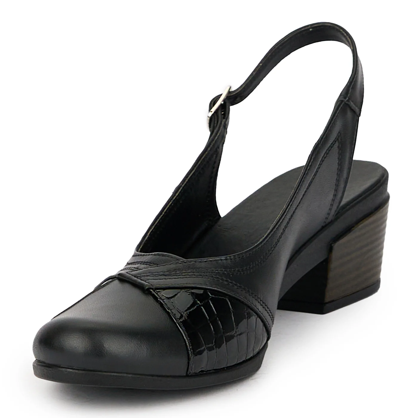 Sandale dama din piele naturala neagra 16176 - Image 3