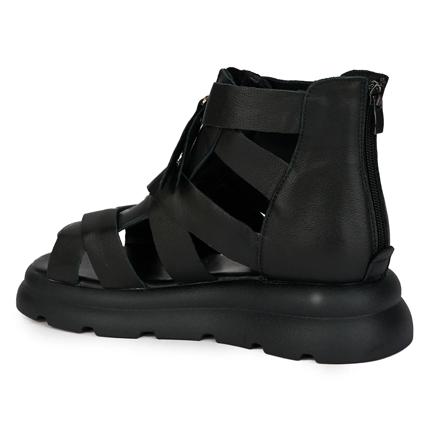 Sandale dama din piele naturala neagra 18094 - Image 2
