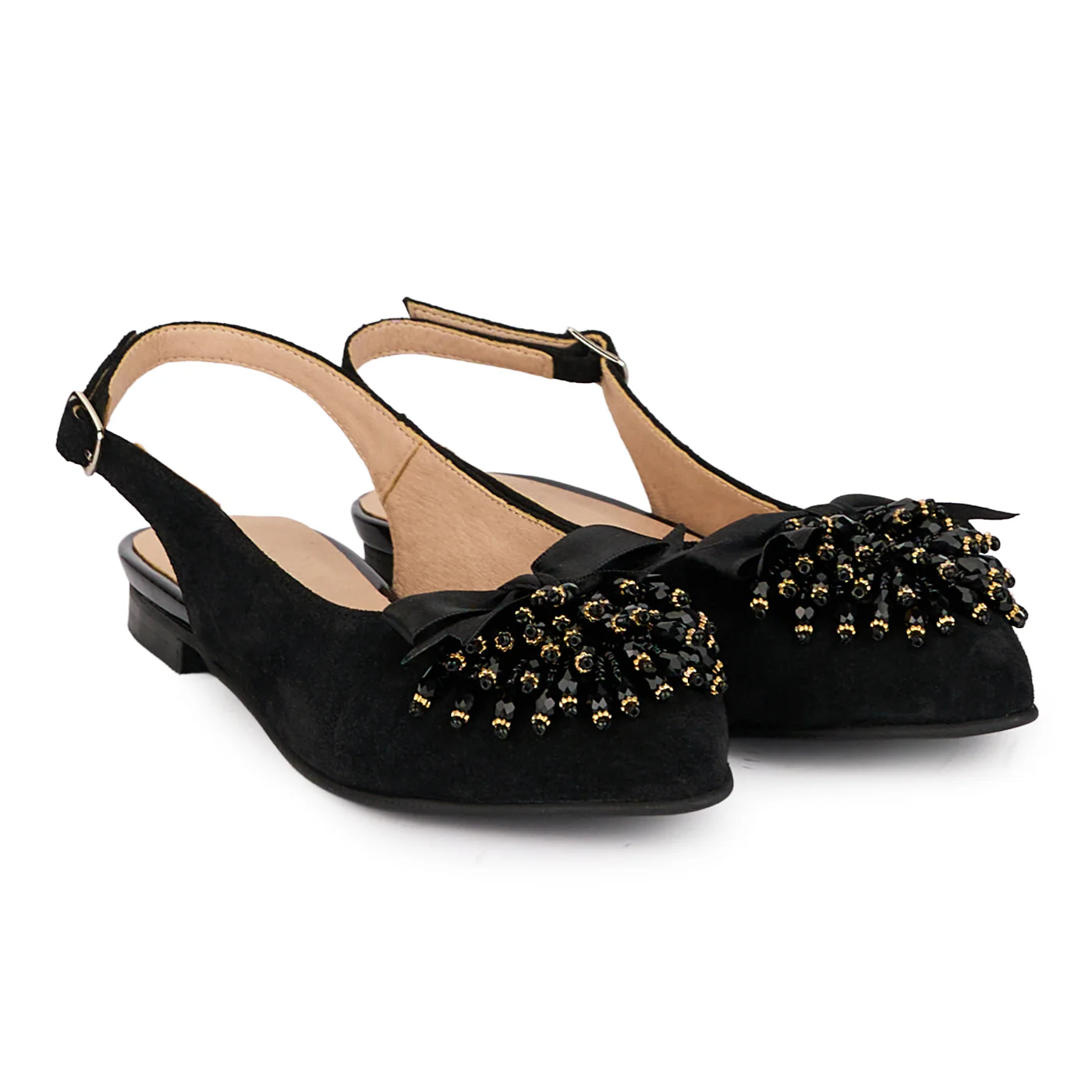 Sandale dama din piele naturala neagra cu accesoriu 18545 - Image 4