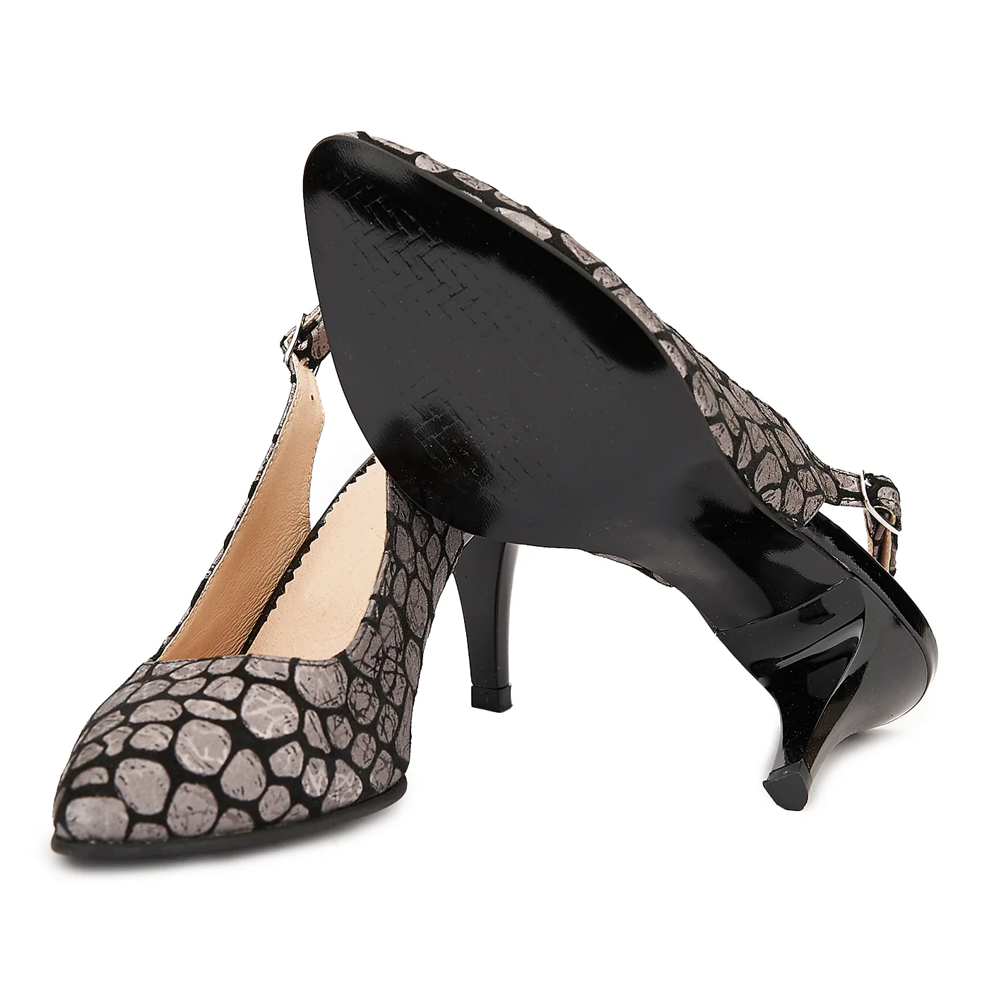 Sandale dama din piele naturala neagra cu model 5015 - Image 7