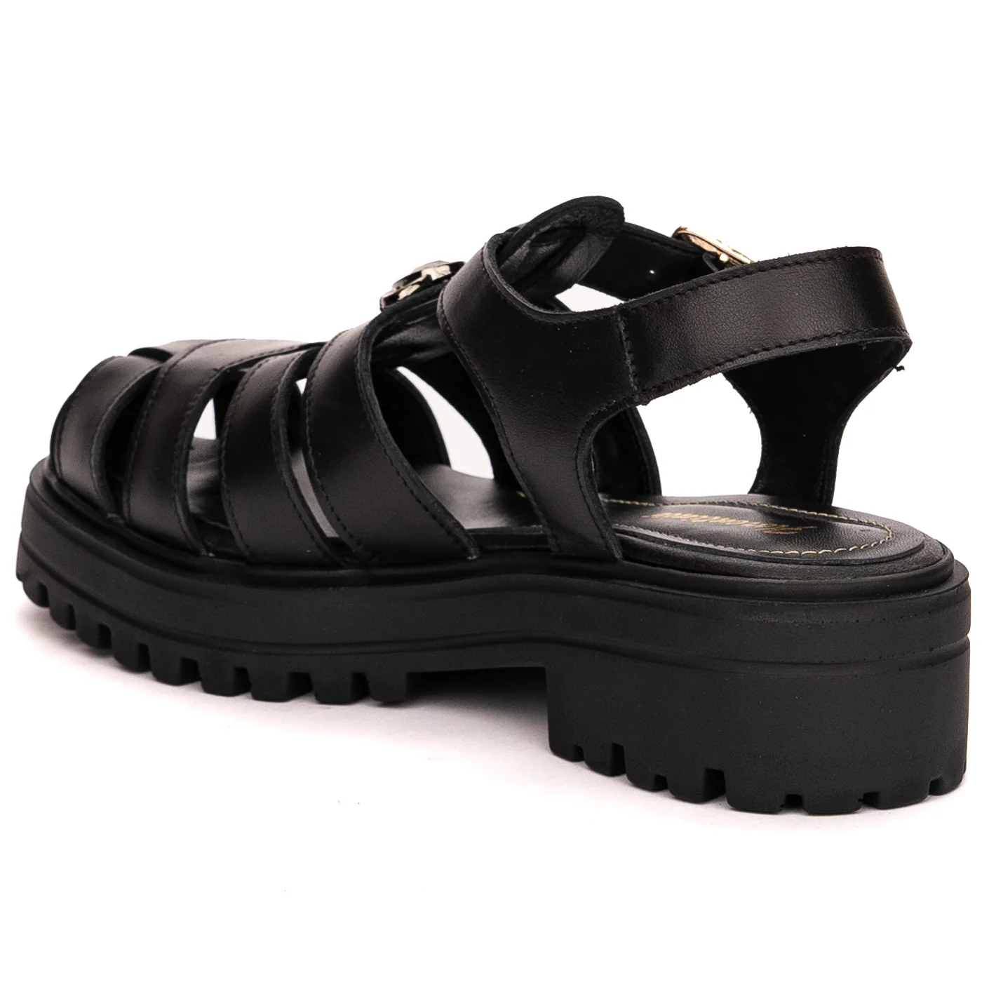 Sandale dama din piele naturala neagra cu platforma 13510 - Image 2