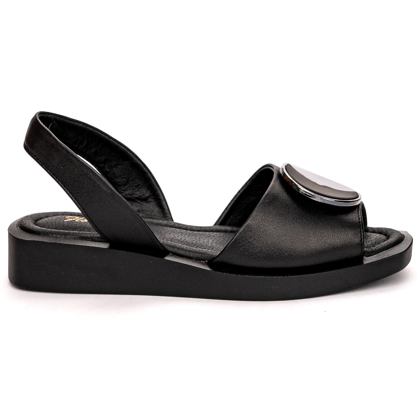 Sandale dama din piele naturala neagra cu platforma 13600