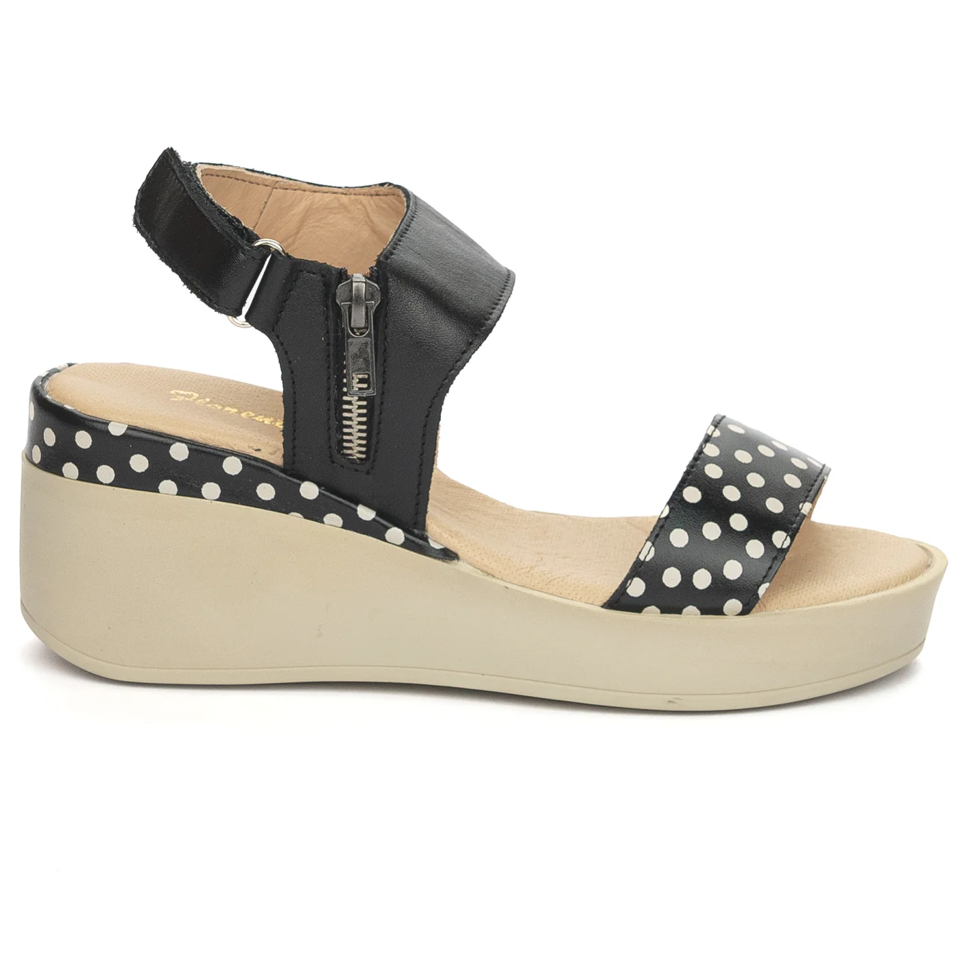 Sandale dama din piele naturala neagra cu platforma 13880