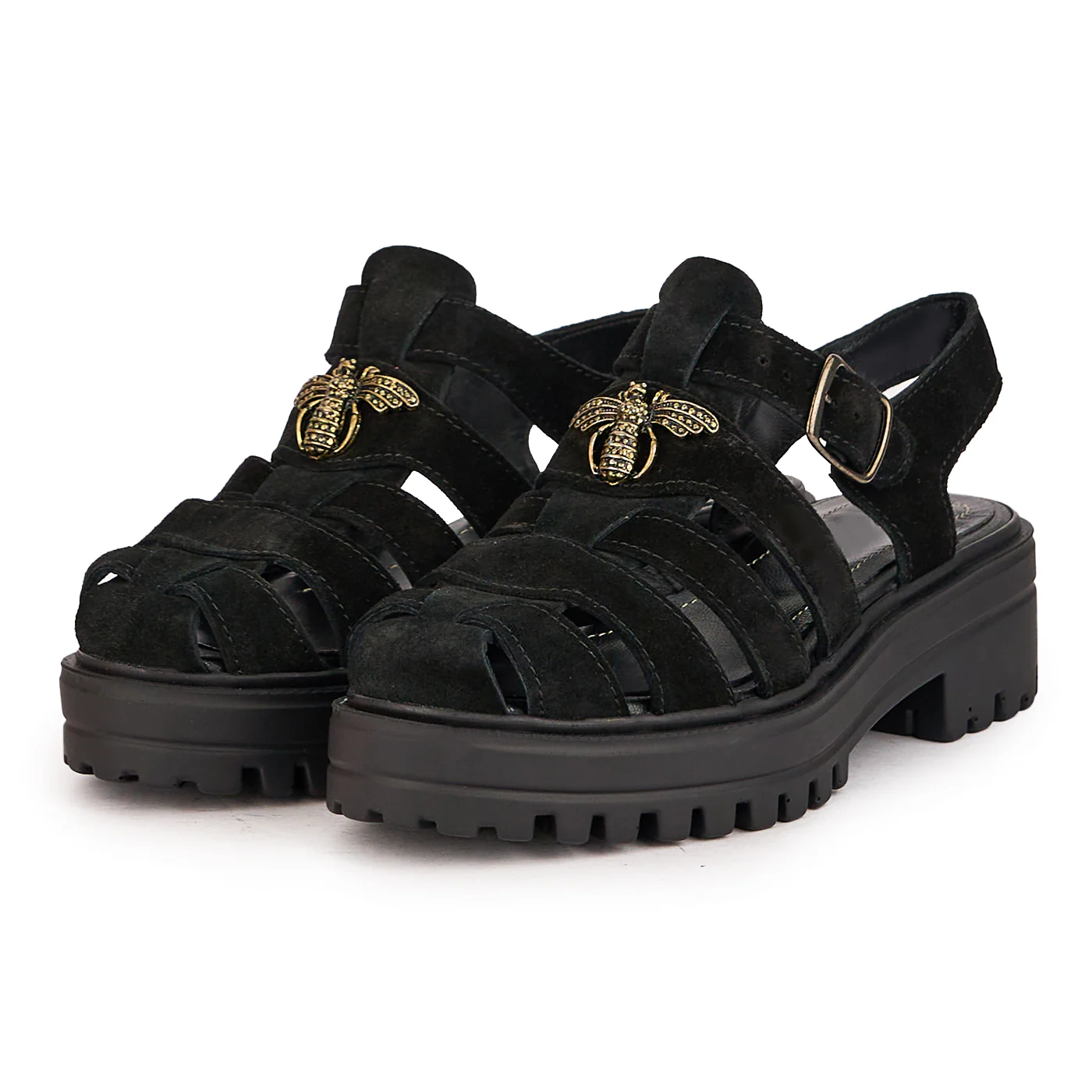 Sandale dama din piele naturala neagra cu platforma 16547 - Image 3