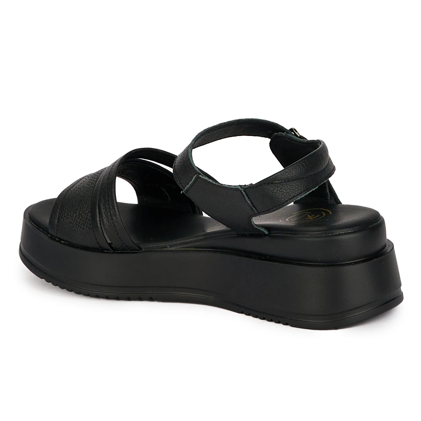 Sandale dama din piele naturala neagra cu platforma 18235 - Image 2