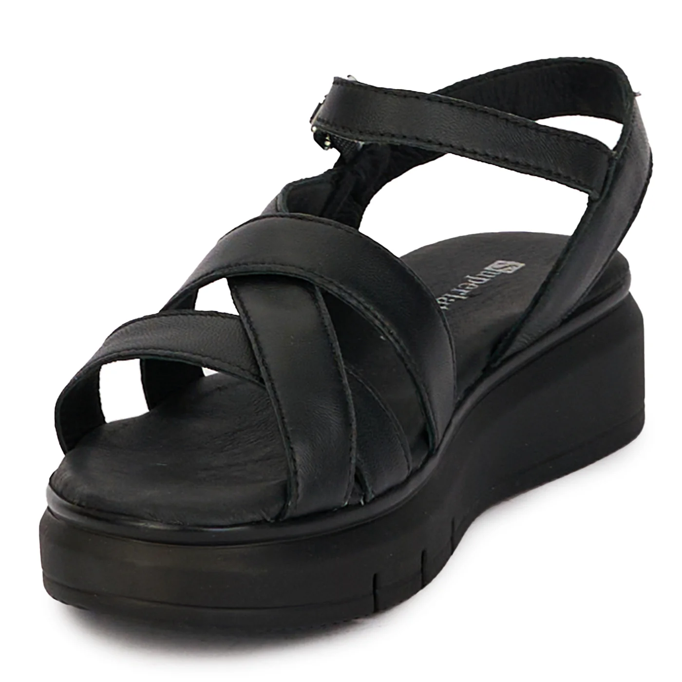 Sandale dama din piele naturala neagra cu platforma 18257 - Image 3
