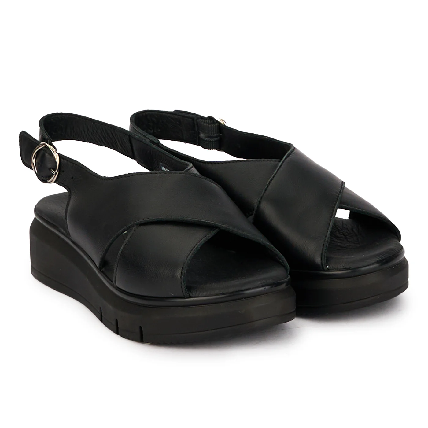 Sandale dama din piele naturala neagra cu platforma 18264 - Image 4