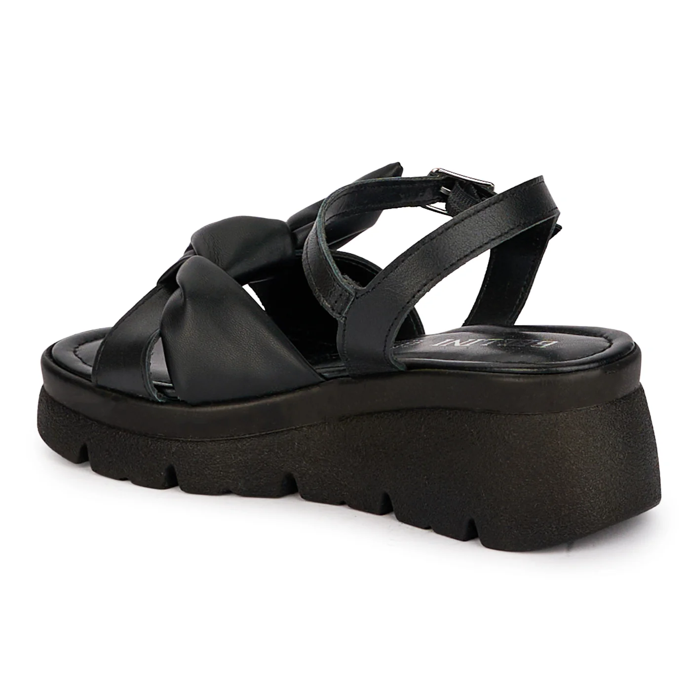 Sandale dama din piele naturala neagra cu platforma 5 cm 18464 - Image 2
