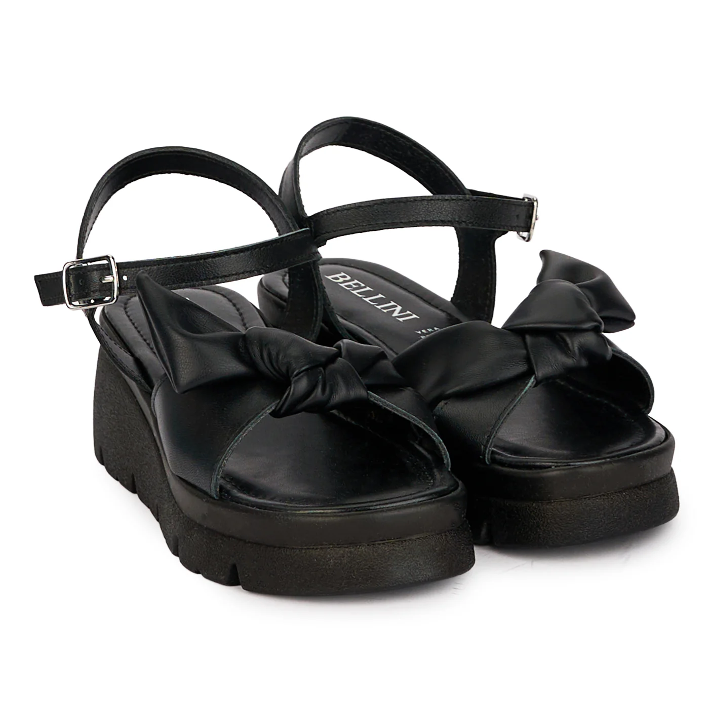 Sandale dama din piele naturala neagra cu platforma 5 cm 18464 - Image 4