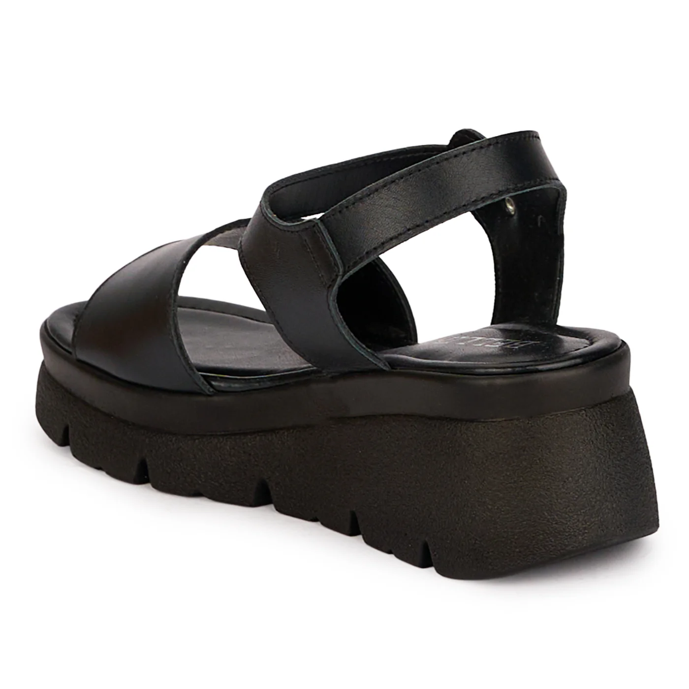 Sandale dama din piele naturala neagra cu platforma 5 cm 18575 - Image 2