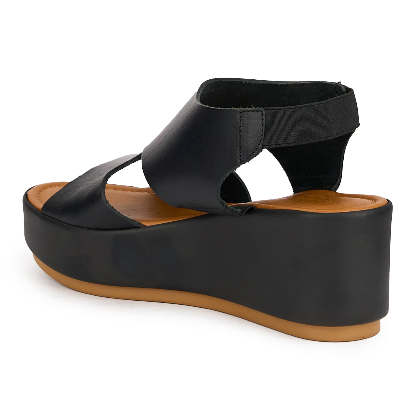 Sandale dama din piele naturala neagra cu platforma 6.5 cm 16215 - Image 2